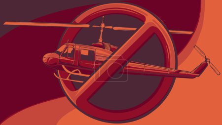 Ilustración de Ilustración del signo de prohibición para todos los helicópteros. - Imagen libre de derechos