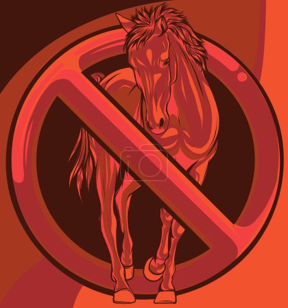 No horses vector sign on white background