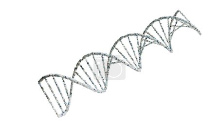 Photo for 3D Rendering of DNA Double Helix Structures in Blue and White. - Royalty Free Image