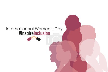 Foto de Banner del Día Internacional de la Mujer. #InspireInclusion - Imagen libre de derechos