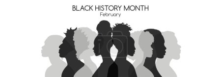 Photo for Black History Month banner. Flat vector illustration. - Royalty Free Image