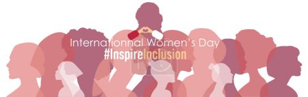 Téléchargez les illustrations : Bannière de la Journée internationale de la femme. #InspireInclusion - en licence libre de droit