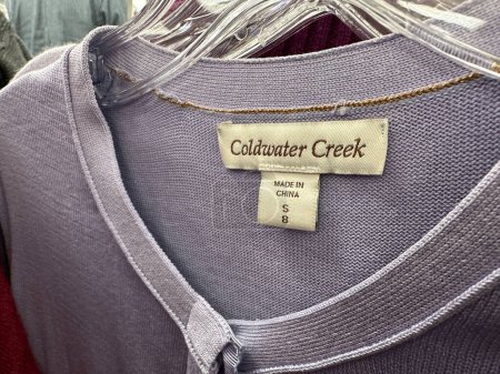 Photo for New Hope, Minnesota - November 6, 2022: Close up of a Coldwater Creek brand clothing tag. This is a women's clothing brand sold at malls - Royalty Free Image