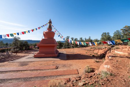 Amitabha Stupa Buddhist Temple Park - in Sedona, Arizona on a sunny day