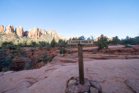 Seven Sacred Pools sign - Sedona Arizona on the Solider Pass trail