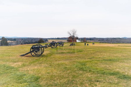 Photo for Manassas, Virginia - March 31, 2023: People explore Manassas National Battlefield Park - Royalty Free Image
