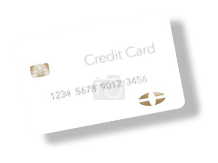 Téléchargez les photos : Pour un look unique, une carte de crédit blanche est visible sur un fond clair. Ceci est une illustration en 3D. - en image libre de droit
