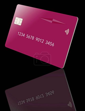 Photo for Here is realistic mock credit card or debit card that is isolated on the background. This is a 3-d illustration about bank cards, finances and business - Royalty Free Image