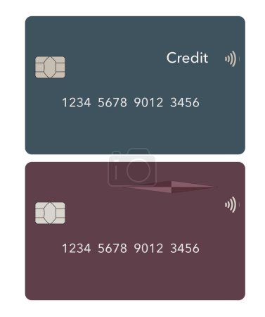 Téléchargez les photos : Deux cartes de crédit génériques ou cartes de débit sont considérées isolées - en image libre de droit