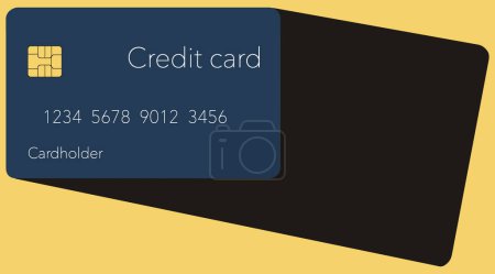 Photo for A credit card casts a shadow in this minimalist image with limited color mixed with grey, blacks and whites. This is a 3-D  illustration - Royalty Free Image