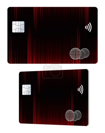 Photo for Here is realistic mock credit card or debit card that is isolated on the background. This is a 3-d illustration about bank cards, finances and business. - Royalty Free Image