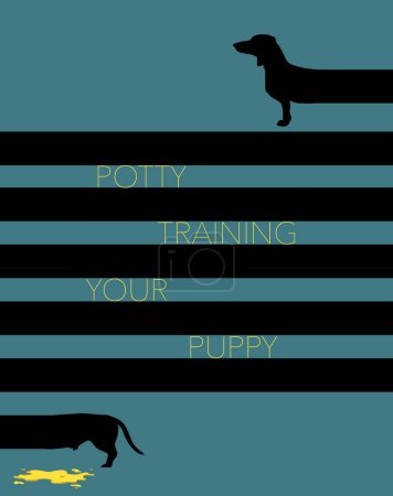 Photo for A dachshund dog has made a mistake on the floor in this 3-d illustration about potty training your puppy or pet. - Royalty Free Image