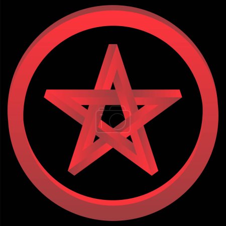 Photo for Pentagram sign five pointed red star icon. Magical symbol of faith. Simple flat colored illustration. - Royalty Free Image