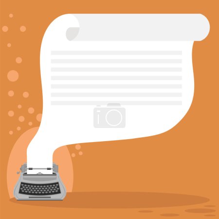 Téléchargez les photos : Icône de machine à écrire grise isolée sur fond orange. - en image libre de droit