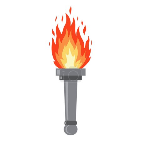 Téléchargez les photos : Brûler la vieille torche rétro sur fond blanc. - en image libre de droit