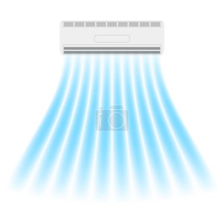 Illustration for Vector Wall-mounted Air Conditioner Icon. Air Purifier. Air Conditioner on White Wall. - Royalty Free Image