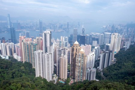 Téléchargez les photos : Hong kong victoria vue panoramique de pointe - en image libre de droit