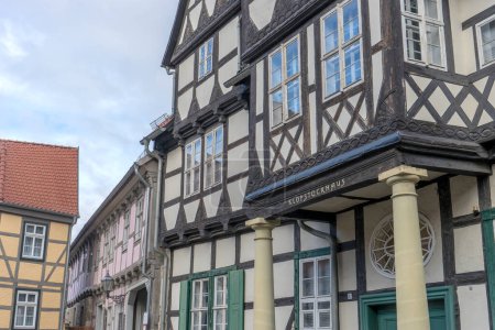 Téléchargez les photos : Détail de la Kloppstockhaus à Quedlinburg, Saxe-Anhalt, Allemagne - en image libre de droit