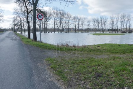 Überflutete Wiesen in der Altmark, Sachsen-Anhalt