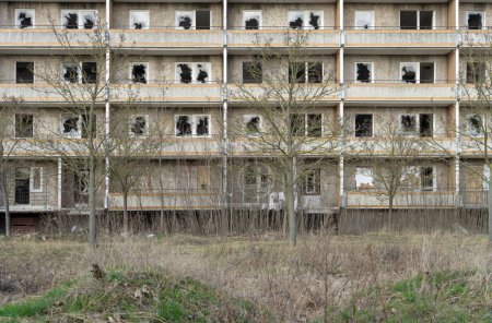 Immeuble vacant et abandonné à Stendal, Saxe-Anhalt, Allemagne