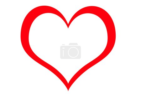 Téléchargez les photos : Icônes plates de coeurs.Silhouette de coeur rouge sur fond blanc, je t'aime symbolique.Signe d'amour et de romance - en image libre de droit