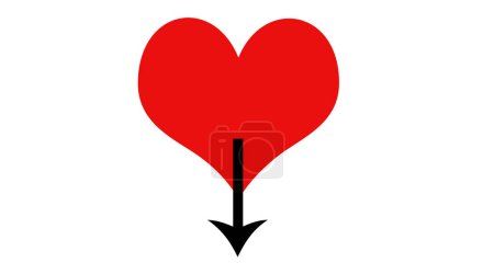 Photo for Hearts flat icons.Silhouette of Red heart on white background,I love you symbol.Love and romance sign - Royalty Free Image