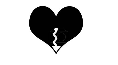 Herzen flache Symbol.Silhouette des roten Herzens auf weißem Hintergrund, ich liebe dich symbol.Love und Romantik Zeichen