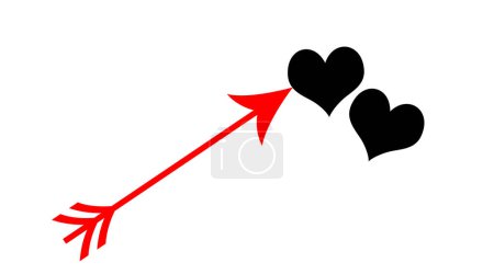 Hearts flat icons.Silhouette of Red heart on white background,I love you symbol.Love and romance sign