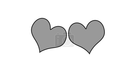 Hearts flat icons.Silhouette of Red heart on white background,I love you symbol.Love and romance sign