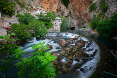 Photo for Dervish monastery or tekke at the Buna River spring in the town of Blagaj. Location: Blagaj, Mostar basin, Herzegovina-Neretva Canton, Bosnia and Herzegovina, Europe - Royalty Free Image