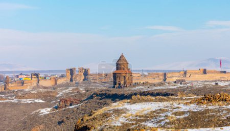 Photo for Ani Ruins, Ani is a ruined and uninhabited medieval Armenian city-site situated in the Turkish province of Kars - Royalty Free Image