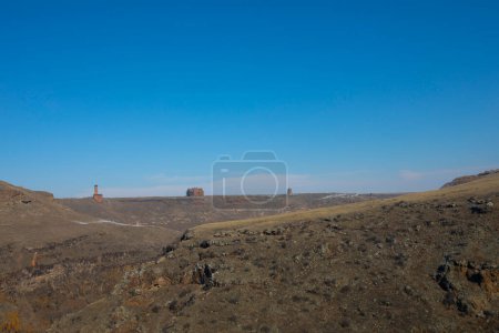 Photo for Ani Ruins, Ani is a ruined and uninhabited medieval Armenian city-site situated in the Turkish province of Kars - Royalty Free Image