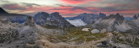 Photo for The famous "Tre cime di Lavaredo", situated between Veneto and South Tyrol, in northern Italy. Dolomites, South Tyrol, Italy. - Royalty Free Image