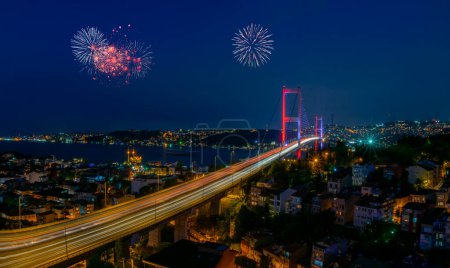 Photo for 15 July Martyrs Bridge (Bosphorus Bridge) 100th anniversary of the republic - Royalty Free Image