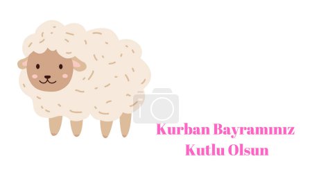 Photo for Feast of the sacrifice of the lamb for posts. Greeting. Eid al-Adha Mubarak. Kurban Bayraminiz Kutlu Olsun. Bayram Mbarek Olsun - Royalty Free Image