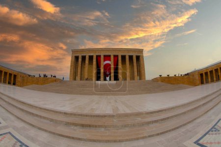 Photo for Mausoleum of Ataturk at amazing sunset - Ankara, Turkey - Royalty Free Image