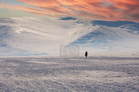 Foto de Caballos tirando del trineo en invierno, Lago Cildir, Kars - Imagen libre de derechos