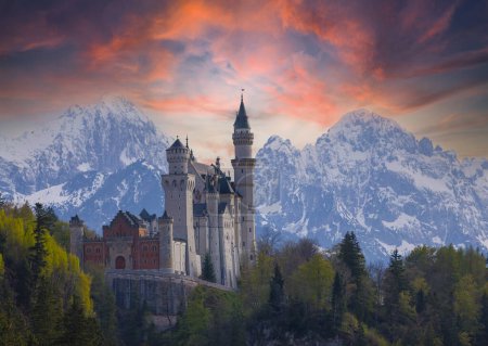 Téléchargez les photos : Château de Neuschwanstein en Allemagne. - en image libre de droit