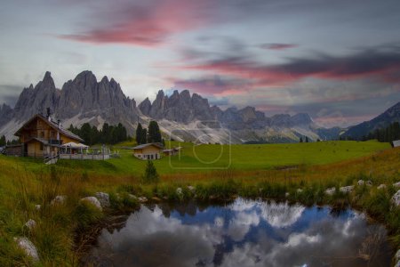 Photo for Rifugio delle Odle and dolomites mountains - Royalty Free Image
