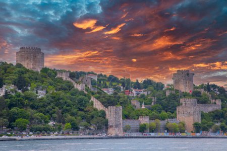 Rumeli Hisari Fortress ,or Rumeii Castle located on the bank of Bosphorus built by Mehmad II in 14th Century , Istanbul, Turkey.