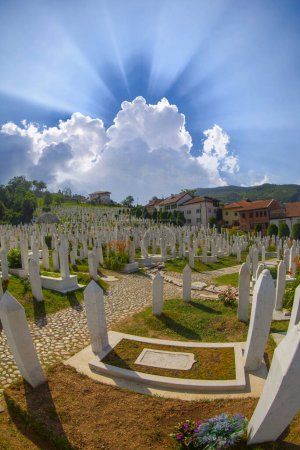 Srebrenica-Potocari monument and cemetery for the victims of the massacre against Muslims in Bosnia and Herzegovina in 1995.