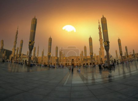 Photo for The Prophet's Mosque (Al-Masjid an-Nabawi). In the second (after Mecca) most holy place of Muslims. According to tradition, it was built in 622 by the Prophet - Royalty Free Image