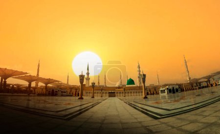Photo for The Prophet's Mosque (Al-Masjid an-Nabawi). In the second (after Mecca) most holy place of Muslims. According to tradition, it was built in 622 by the Prophet - Royalty Free Image