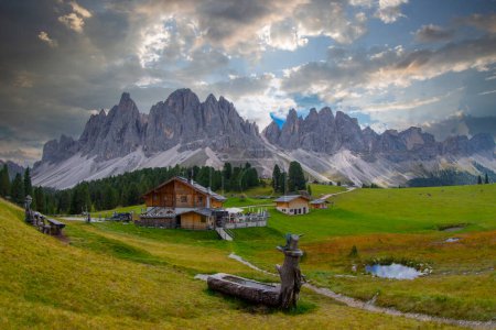 Photo for Geisleralm Rifugio Odle Dolomites Italy - Royalty Free Image
