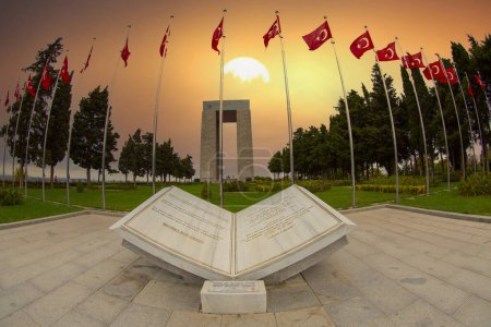 Photo for Canakkale Martyrs' Memorial military cemetery is a war monument commemorating approximately Turkish soldiers who participated in the Battle of Gallipoli. - Royalty Free Image