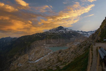Sustenpass with Steingletcher and Steinsee, Switzerland, Europa. Sustenpass is a mountain pass in the Swiss Alps