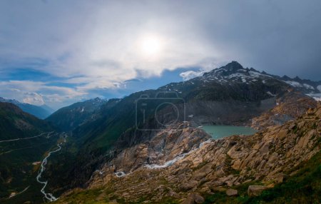 Photo for Sustenpass with Steingletcher and Steinsee, Switzerland, Europa. Sustenpass is a mountain pass in the Swiss Alps - Royalty Free Image