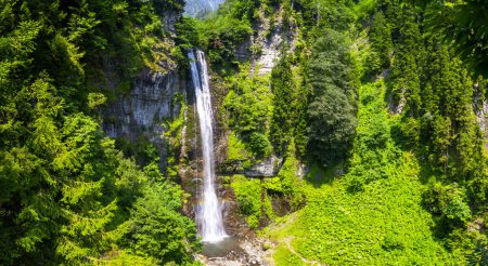 Cascade Maral. La cascade sur le ruisseau Maral tombe d'une hauteur de 63 m. Borcka district, Artvin, Turquie