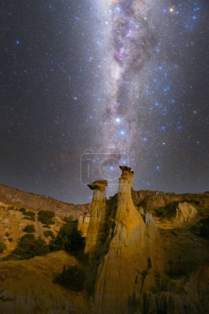 Photo for Kula fairy chimneys night astrophotography - Royalty Free Image