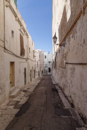 View of street in Ostuni old town, Apulia region, Italy